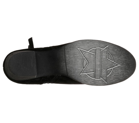 Ghete casual, dama, SKECHERS Taxi Don't Trip, 48459-BLK negru, piele intoarsa